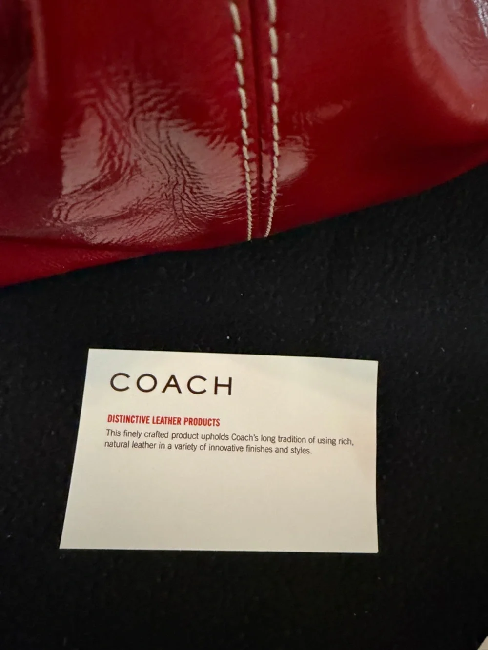 NWT Coach Red patent leather top handle convertible bag - Picture 4 of 9